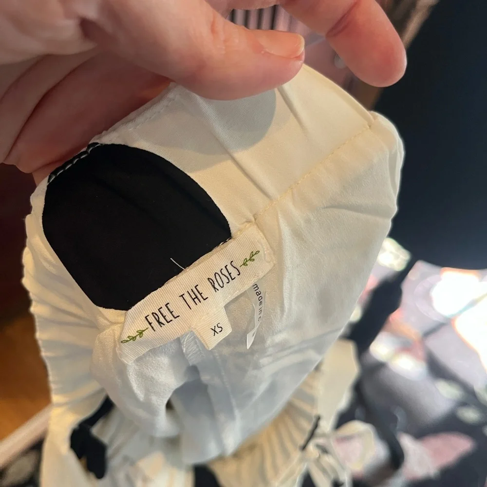 Free the Roses White with Black Polka Dots Romper - Picture 7 of 7